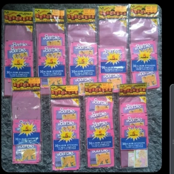 Vintage 1983 Barbie Stickers Bundle (9 packages of 30) and Book - Picture 1 of 3